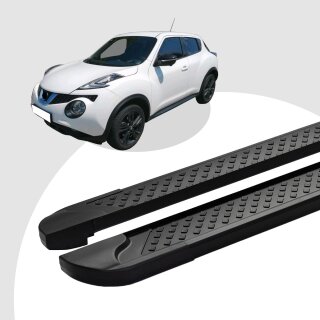 Trittbretter passend für Nissan Juke ab 06/2010 (Model: SOMA, Farbe: Schwarz) mit ABE