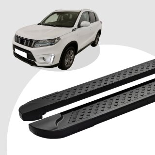 Trittbretter passend für Suzuki Vitara ab 02/2015 (Model: SOMA, Farbe: Schwarz) mit ABE