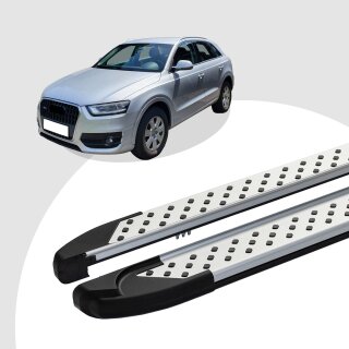 Trittbretter passend für Audi Q3 ab 06/2011-07/2018 (Model: SOMA, Farbe: Silber) mit ABE