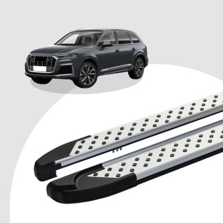 Trittbretter passend für Audi Q7 ab 01/2015 (Model: SOMA, Farbe: Silber) mit ABE