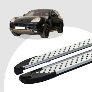 Trittbretter passend für Porsche Cayenne 10/2002-05/2010 (Model: SOMA, Farbe: Silber) mit ABE