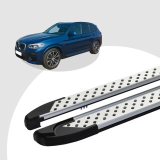 Trittbretter passend für BMW X3 ab 09/2010-12/2017 (Model: SOMA, Farbe: Silber) mit ABE