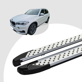 Trittbretter passend für BMW X5 ab 02/2006-06/2013 (Model: SOMA, Farbe: Silber) mit ABE