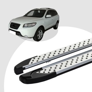 Trittbretter passend für Hyundai Santa Fe 10/2005-12/2012 (Model: SOMA, Farbe: Silber) mit ABE