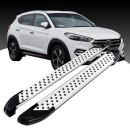 Trittbretter passend f&uuml;r Hyundai Tucson ab 05/2015-2020 (Model: SOMA, Farbe: Silber) mit ABE