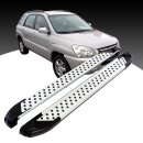 Trittbretter passend f&uuml;r Kia Sportage ab 09/2004-12/2010 (Model: SOMA, Farbe: Silber) mit ABE