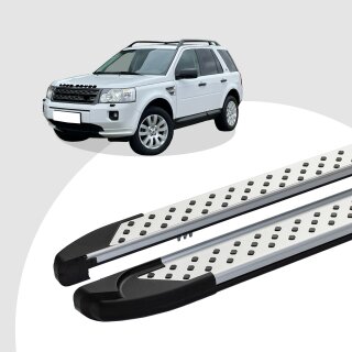 Trittbretter passend für Land Rover Freelander 10/2006-10/2014 (Model: SOMA, Farbe: Silber) ABE