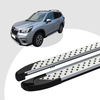 Trittbretter passend für Subaru Forester ab 11/2012-12/2017 (Model: SOMA, Farbe: Silber) mit ABE