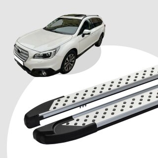 Trittbretter passend für Subaru Outback ab 10/2014 (Model: SOMA, Farbe: Silber)