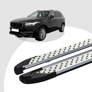 Trittbretter passend für Volvo XC90 ab 09/2014 (Model: SOMA, Farbe: Silber) mit ABE