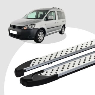 Trittbretter passend für VW Caddy ab 03/2004-05/2015 (Model: SOMA, Farbe: Silber) mit ABE