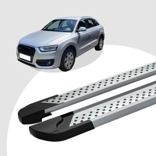 Trittbretter passend für Audi Q3 ab 06/2011-07/2018 (Model: VISO, Farbe: Silber) mit ABE