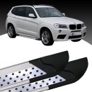 Trittbretter passend f&uuml;r BMW X3 ab 09/2010-12/2017 (Model: VISO, Farbe: Silber) mit ABE