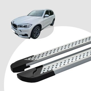 Trittbretter passend für BMW X5 ab 02/2006-06/2013 (Model: VISO, Farbe: Silber) mit ABE