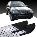 Trittbretter passend f&uuml;r BMW X5 ab 02/2006-06/2013 (Model: VISO, Farbe: Silber) mit ABE