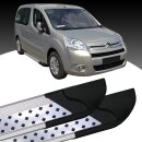 Trittbretter passend f&uuml;r Citroen Berlingo ab 04/2008-12/2018 (Model: VISO, Farbe: Silber) ABE