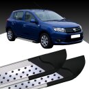 Trittbretter passend f&uuml;r Dacia Stepway ab 10/2012 (Model: VISO, Farbe: Silber) mit ABE