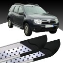 Trittbretter passend f&uuml;r Dacia Duster ab 04/2010-12/2017 (Model: VISO, Farbe: Silber) mit ABE