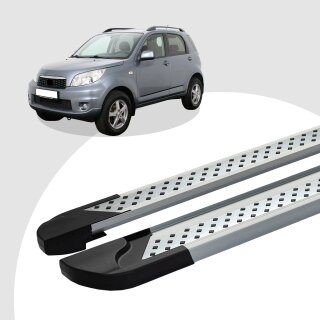 Trittbretter passend für Daihatsu Terios ab 11/2005-12/2017 (Model: VISO, Farbe: Silber)