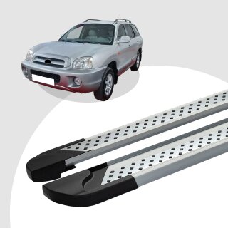 Trittbretter passend für Hyundai Santa Fe ab 11/2000-03/2006 (Model: VISO, Farbe: Silber) ABE