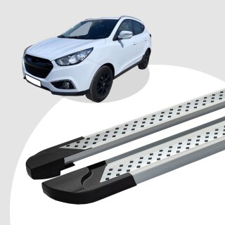 Trittbretter passend für Hyundai iX35 ab 08/2009-07/2015 (Model: VISO, Farbe: Silber) mit ABE