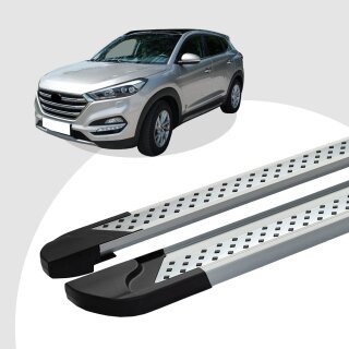 Trittbretter passend für Hyundai Tucson 08/2004-11/2010 (Model: VISO, Farbe: Silber) mit ABE