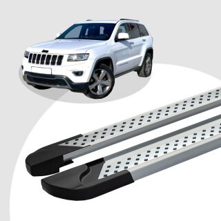 Trittbretter passend für Jeep Grand Cherokee ab 06/2010 (Model: VISO, Farbe: Silber) ABE