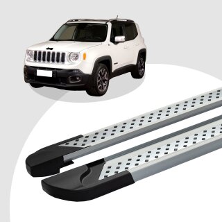 Trittbretter passend für Jeep Renegade ab 07/2014 (Model: VISO, Farbe: Silber) mit ABE