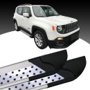 Trittbretter passend f&uuml;r Jeep Renegade ab 07/2014 (Model: VISO, Farbe: Silber) mit ABE