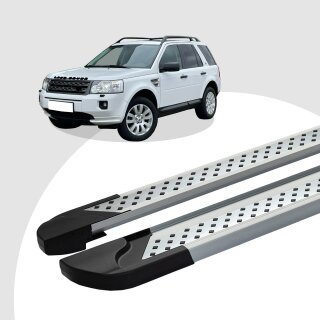 Trittbretter passend für Land Freelander ab 10/2006-10/2014 (Model: VISO, Farbe: Silber) mit ABE