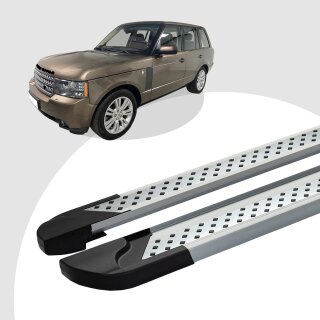 Trittbretter passend für Land Range Rover Vogue 03/2002-12/2012 (Model: VISO, Farbe: Silber)