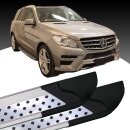 Trittbretter passend f&uuml;r Mercedes ML W166 ab 06/2011-02/2015 (Model: VISO, Farbe: Silber) ABE