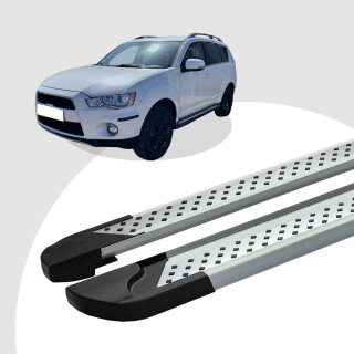 Trittbretter passend für Mitsubishi Outlander ab 01/2010 (Model: VISO, Farbe: Silber) mit ABE