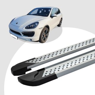 Trittbretter passend für Porsche Cayenne ab 06/2010-12/2017 (Model: VISO, Farbe: Silber) mit ABE