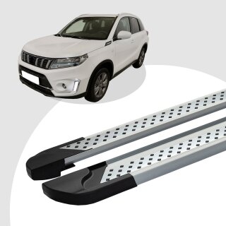 Trittbretter passend für Suzuki Vitara ab 02/2015 (Model: VISO, Farbe: Silber) mit ABE