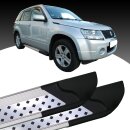 Trittbretter passend f&uuml;r Suzuki Grand Vitara ab 04/2005+ (Model: VISO, Farbe: Silber) mit ABE