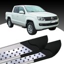 Trittbretter passend f&uuml;r VW Amarok ab 09/2010 (Model: VISO, Farbe: Silber) mit ABE