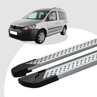 Trittbretter passend für VW Caddy ab 03/2004-05/2015 (Model: VISO, Farbe: Silber) mit ABE