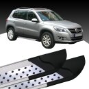 Trittbretter passend f&uuml;r VW Tiguan ab 09/2007-12/2016 (Model: VISO, Farbe: Silber) mit ABE