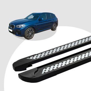 Trittbretter passend für BMW X3 ab 09/2010-12/2017 (Model: VISO, Farbe: Schwarz) mit ABE