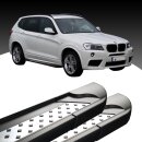 Trittbretter passend f&uuml;r BMW X3 ab 09/2010-12/2017 (Model: VISO, Farbe: Schwarz) mit ABE