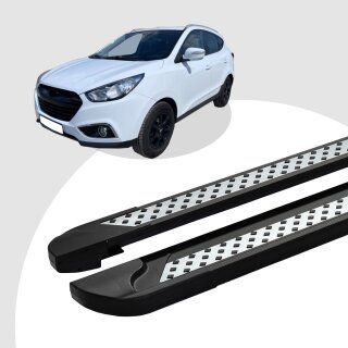 Trittbretter passend für Hyundai iX35 ab 08/2009-07/2015 (Model: VISO, Farbe: Schwarz) mit ABE