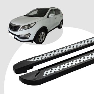 Trittbretter passend für Kia Sportage ab 09/2009-12/2015 (Model: VISO, Farbe: Schwarz) mit ABE