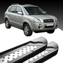 Trittbretter passend f&uuml;r Hyundai Tucson 08/2004-11/2010 (Model: VISO, Farbe: Schwarz) mit ABE