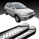 Trittbretter passend f&uuml;r Kia Sportage ab 09/2004-12/2010 (Model: VISO, Farbe: Schwarz) mit ABE