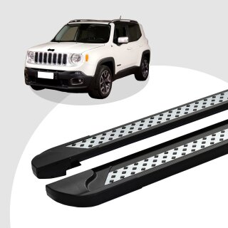 Trittbretter passend für Jeep Renegade ab 07/2014 (Model: VISO, Farbe: Schwarz) mit ABE