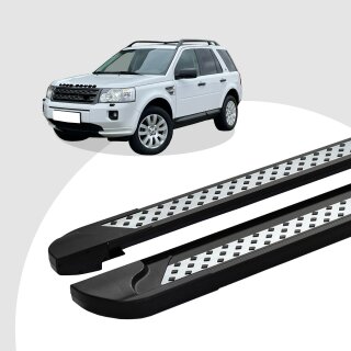 Trittbretter passend für Land Rover Freelander 10/2006-10/2014 (Model: VISO, Farbe: Schwarz) ABE