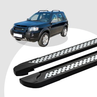 Trittbretter passend für Land Rover Freelander 02/1998-10/2006 (Model: VISO, Farbe: Schwarz) ABE