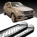 Trittbretter passend f&uuml;r Mercedes ML W166 06/2011-02/2015 (Model: VISO, Farbe: Schwarz) mit ABE