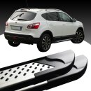 Trittbretter passend f&uuml;r Nissan Qashqai ab 12/2006-12/2013 (Model: VISO, Farbe: Schwarz) mit ABE